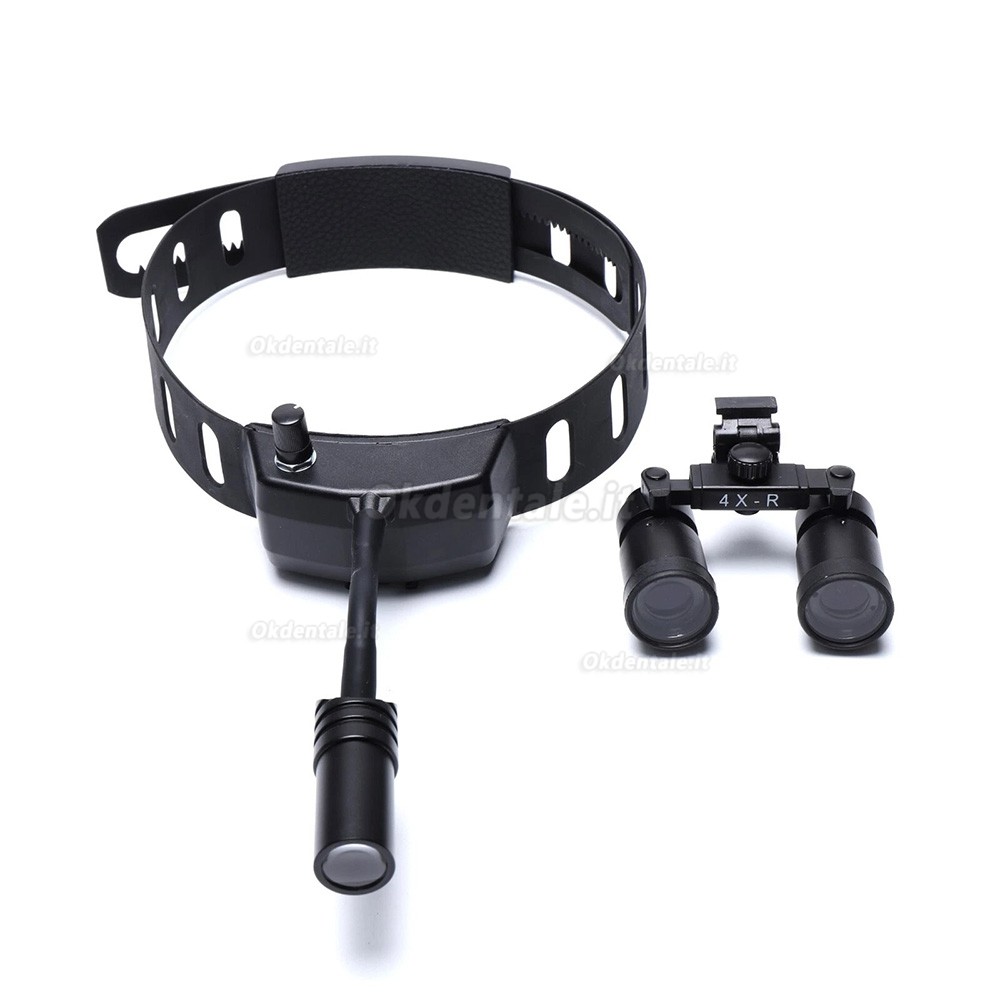 Occhiali ingrandenti dentista YUYO DY-005 4X + luce per occhiali ingrandenti a LED da 5W